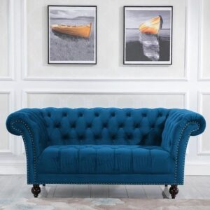 Chanter Fabric 2 Seater Sofa In Midnight Blue