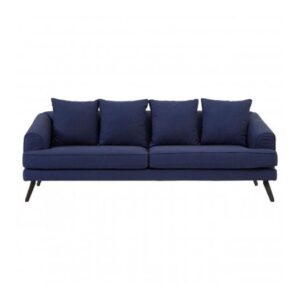 Myla 3 Seater Fabric Sofa In Navy Blue