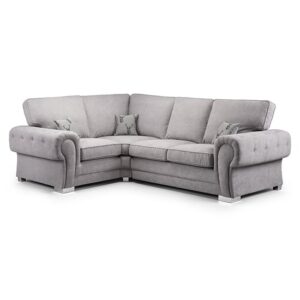 Verna Fullback Fabric Corner Sofa Left Hand In Grey
