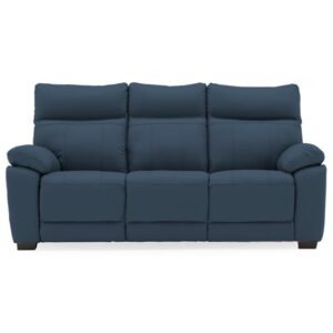Posit Leather 3 Seater Sofa In Indigo Blue