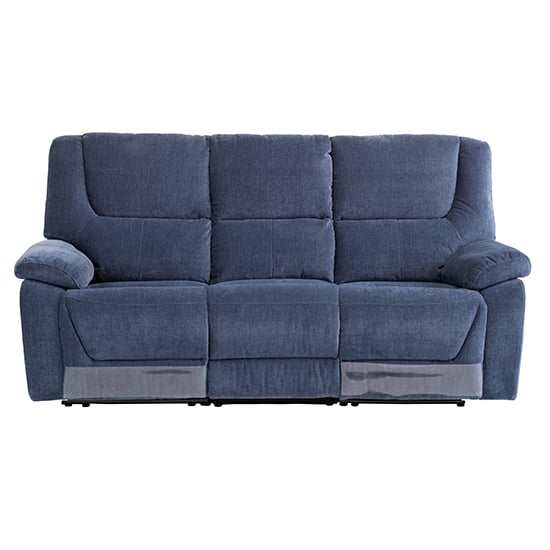 Darla Fabric Electric Recliner 3 Seater Sofa In Blue