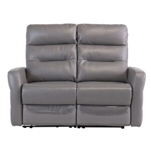 Mila Leather Electric Recliner 2 Seater Sofa In Grey