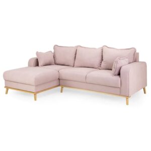 Buxton Fabric Left Hand Corner Sofa In Pink
