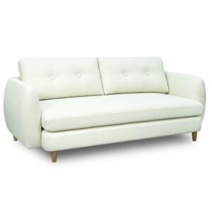 Bozo Fabric 3 Seater Sofa In White