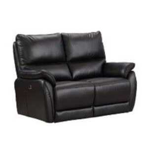 Essex Faux Leather Electric Recliner 2 Seater Sofa In Black