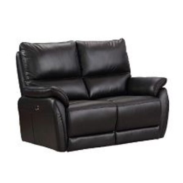 Essex Faux Leather Electric Recliner 2 Seater Sofa In Black