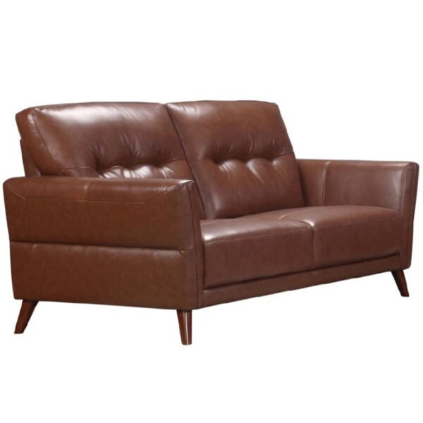 Celina Leather 2 Seater Sofa With Tapered Legs In Saddle