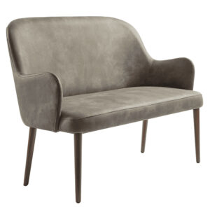 Avelay Faux Leather 2 Seater Sofa In Steel Grey